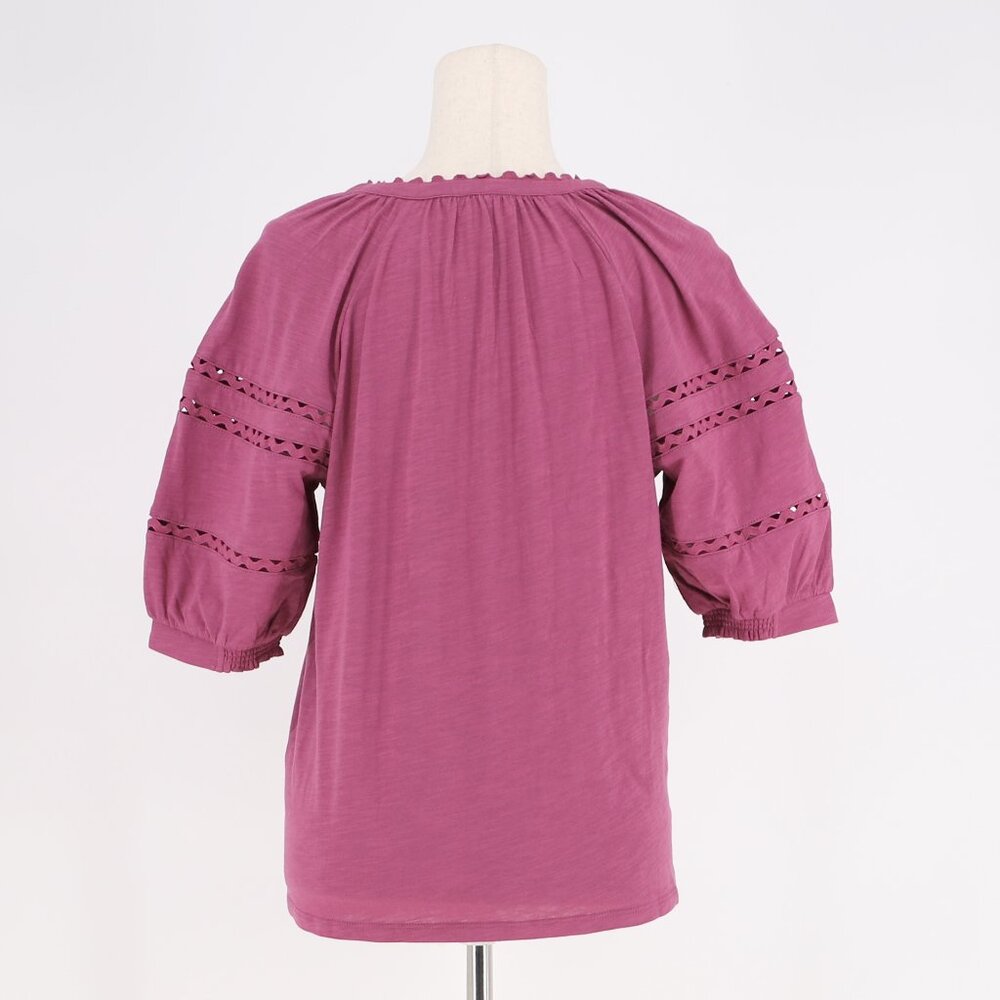 BODEN Maisy Rikrak Trim Puff Sleeve Top Violet Quartz Size US 8 - Picture 5 of 7